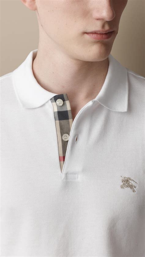 burberry golf shirt mens|white long sleeve burberry shirt.